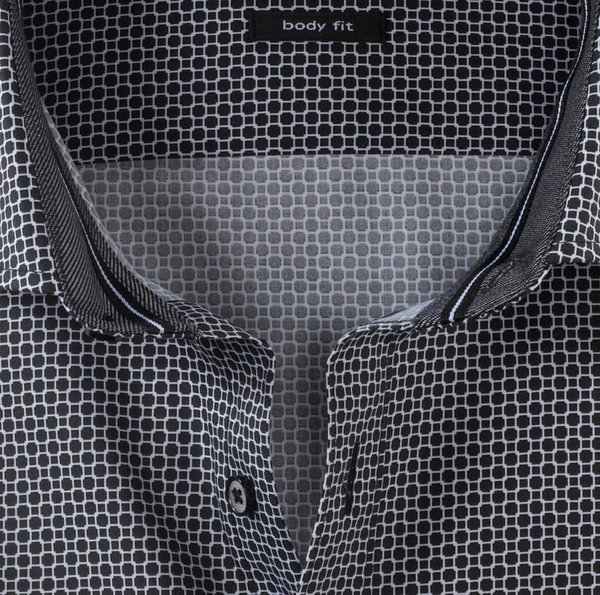 OLYMP Hemd body fit schwarz mit Muster