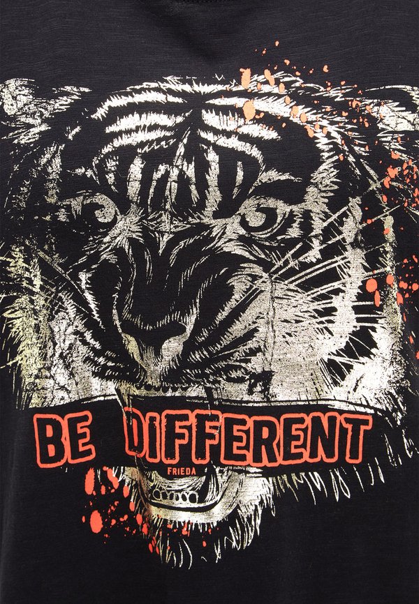 Frieda & Freddies T-Shirt schwarz mit Tigerprint