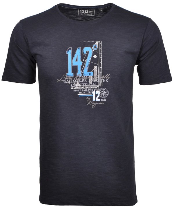 Ragman T-Shirt blau mit Print