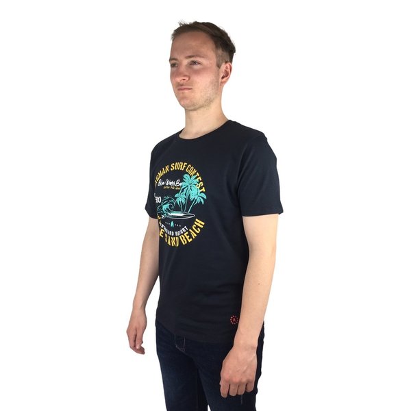 Ragman T-Shirt mit Print dunkelblau