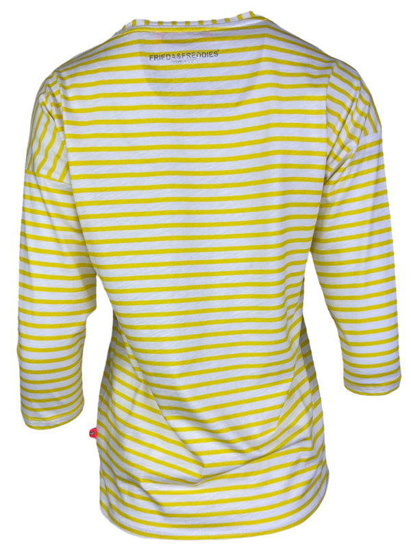 Frieda & Freddies T-Shirt mit Streifen gelb weiß