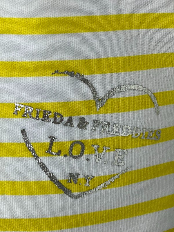 Frieda & Freddies T-Shirt mit Streifen gelb weiß
