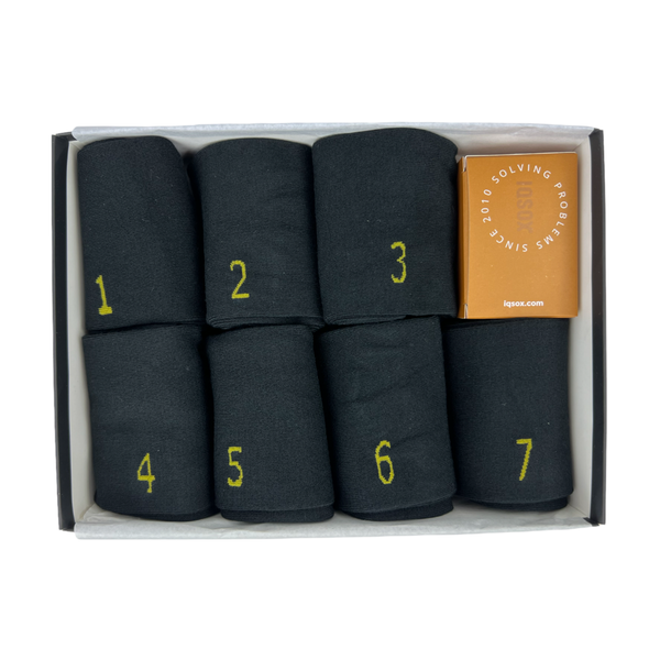 IQSOX Box mit 7 Socken schwarz 45-48