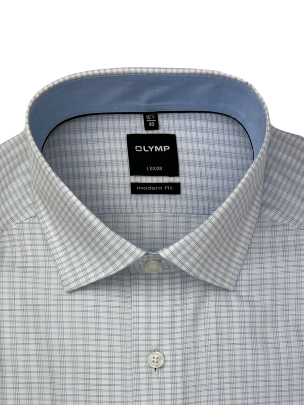 Olymp Hemd modern fit weiß und hellblau