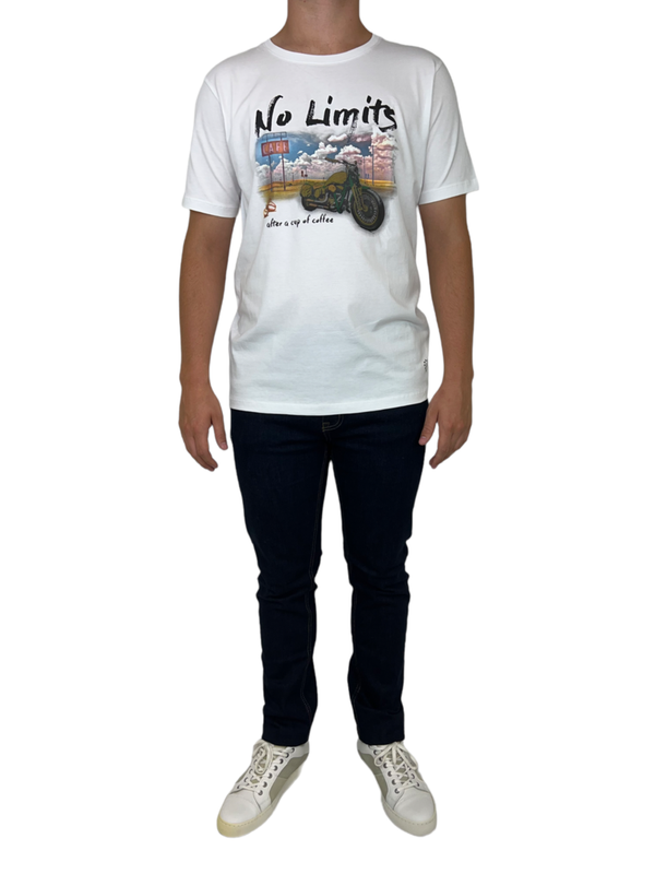 Ragman T-Shirt weiß mit Print
